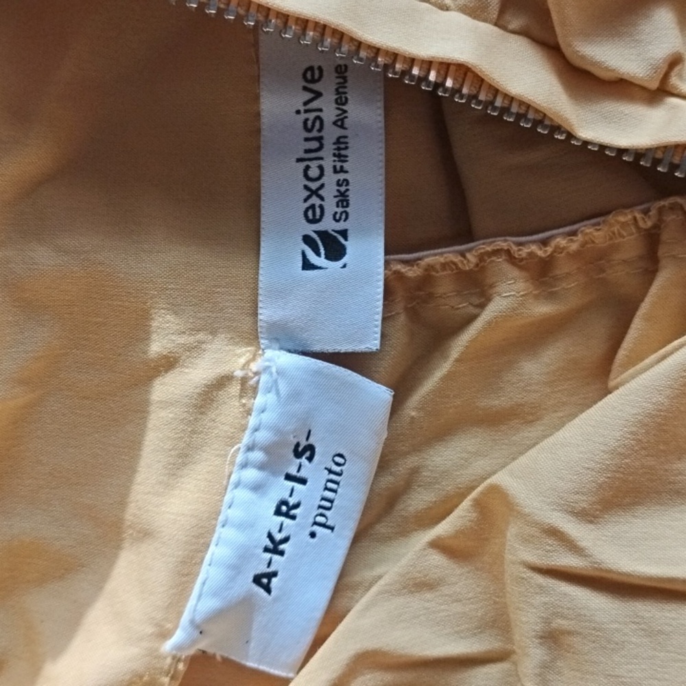 AKRIS PUNTO Marigold Yellow Puffy Ruched Full Zip Cotton Vest 10 - Picture 3 of 4